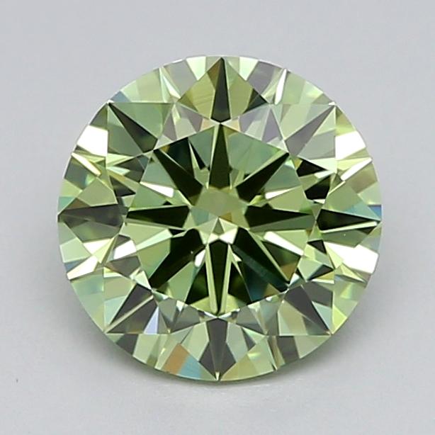 1.02 Ct. Fancy Vivid  Green Round Lab Grown Diamond