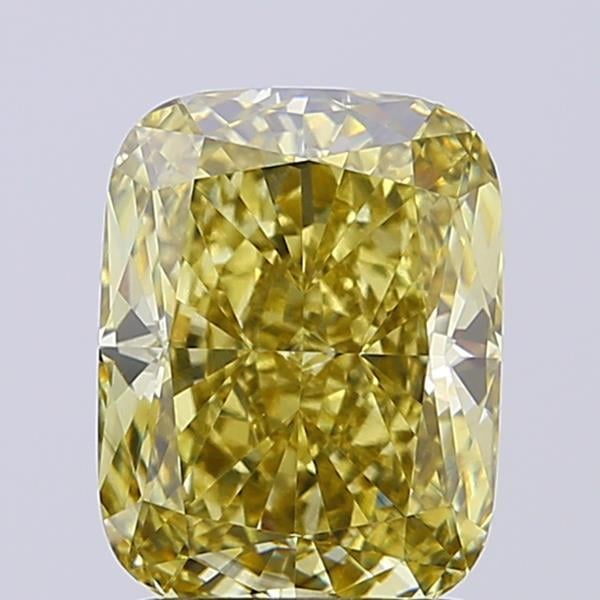 2.09 Ct. Fancy Intense Yellow Cushion Lab Grown Diamond