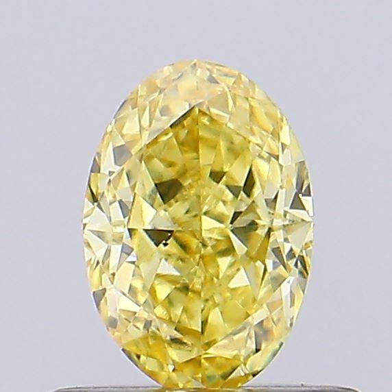 0.56 Ct. Fancy Intense Yellow Oval Lab Grown Diamond