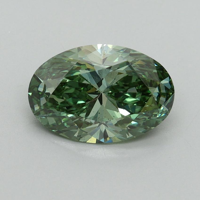 2.02 Ct. Fancy Vivid Green Oval Lab Grown Diamond