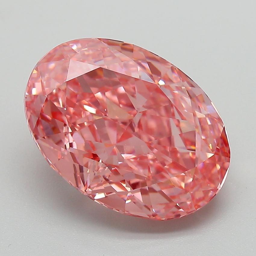 6.16 Ct. Fancy Vivid Pink Oval Lab Grown Diamond