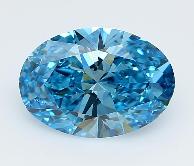 2.05 Ct. Fancy Vivid  Blue Oval Lab Grown Diamond