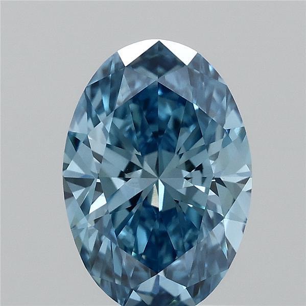 1.02 Ct. Fancy Vivid Blue Oval Lab Grown Diamond