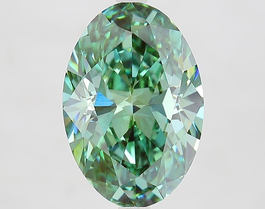 4.50 Ct. Fancy Vivid Green Oval Lab Grown Diamond