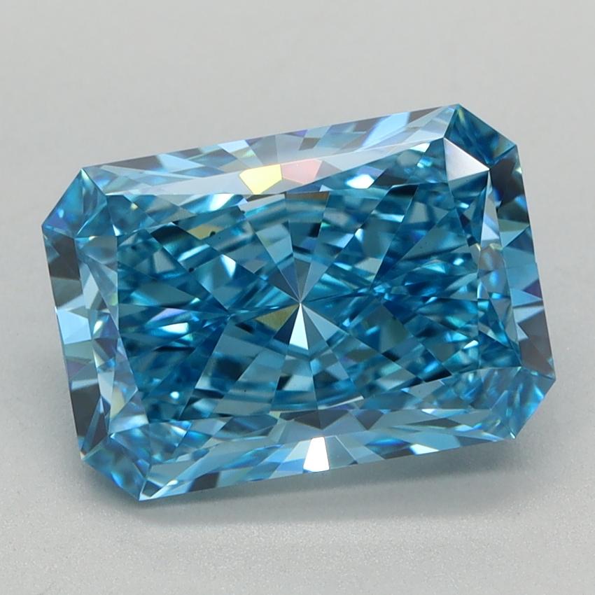 2.58 Ct. Fancy Vivid Blue Radiant Lab Grown Diamond