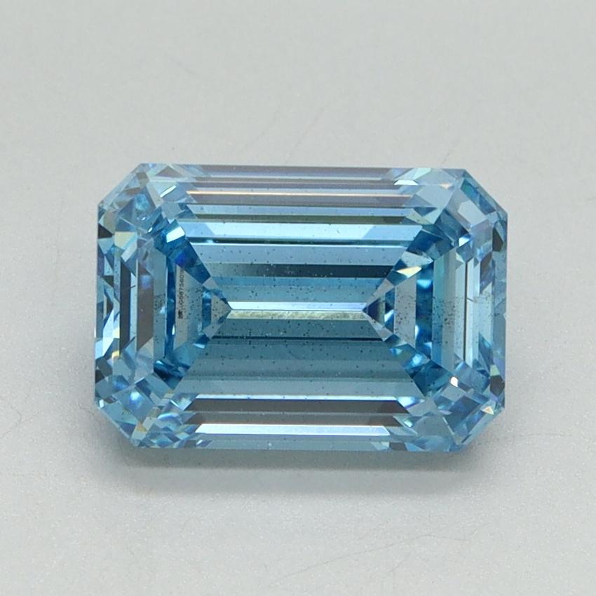 2.01 Ct. Fancy Vivid Blue Emerald Lab Grown Diamond