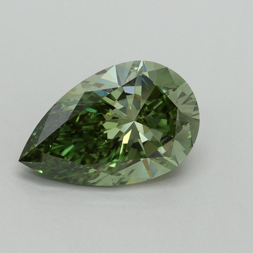 3.44 Ct. Fancy Vivid Green Pear Lab Grown Diamond
