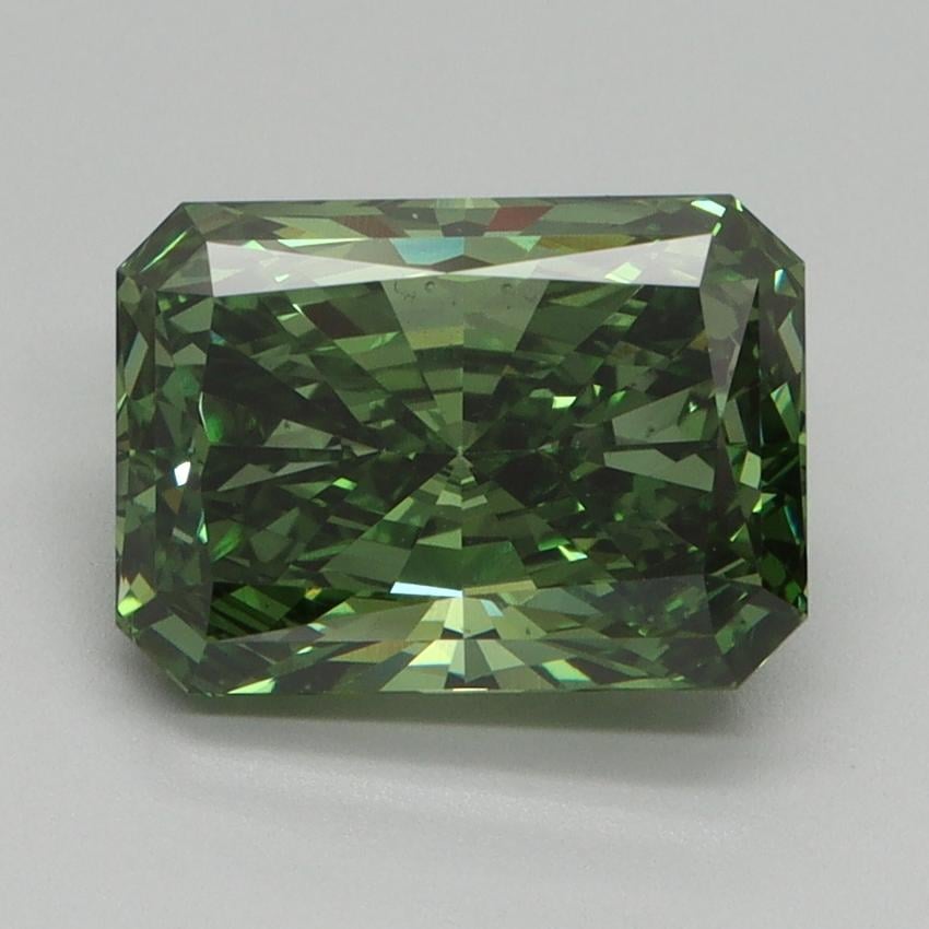 3.09 Ct. Fancy Vivid Pacific Green Radiant Lab Grown Diamond