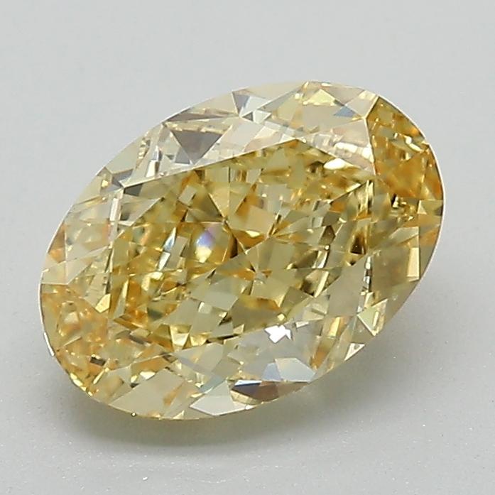 1.63 Ct. Fancy Intense  Yellow Oval Lab Grown Diamond
