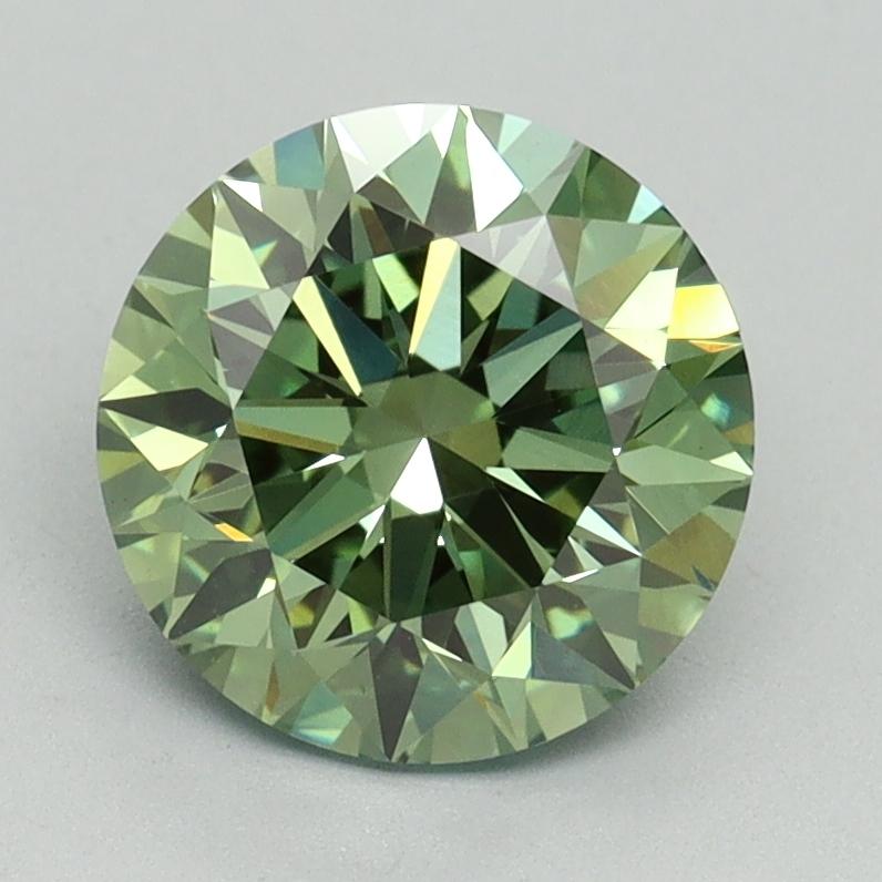 2.00 Ct. Fancy Vivid Green Round Lab Grown Diamond