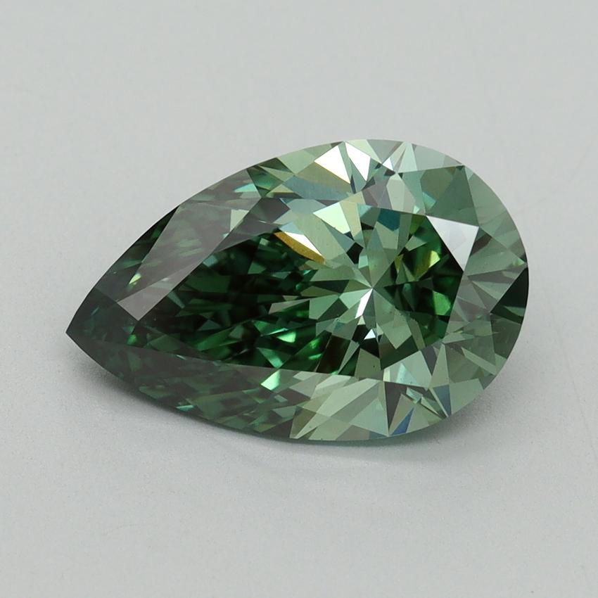 3.02 Ct. Fancy Vivid Green Pear Lab Grown Diamond