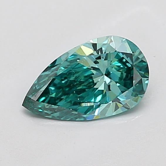 0.77 Ct. Fancy Vivid Green Pear Lab Grown Diamond