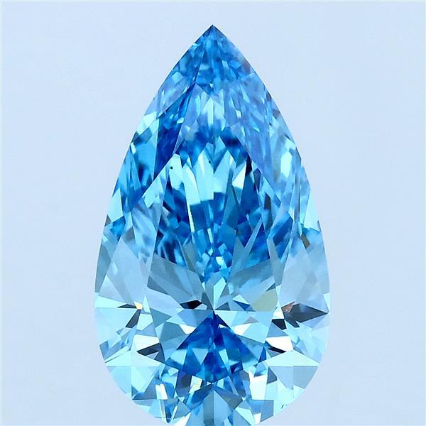3.01 Ct. Fancy Vivid Blue Pear Lab Grown Diamond