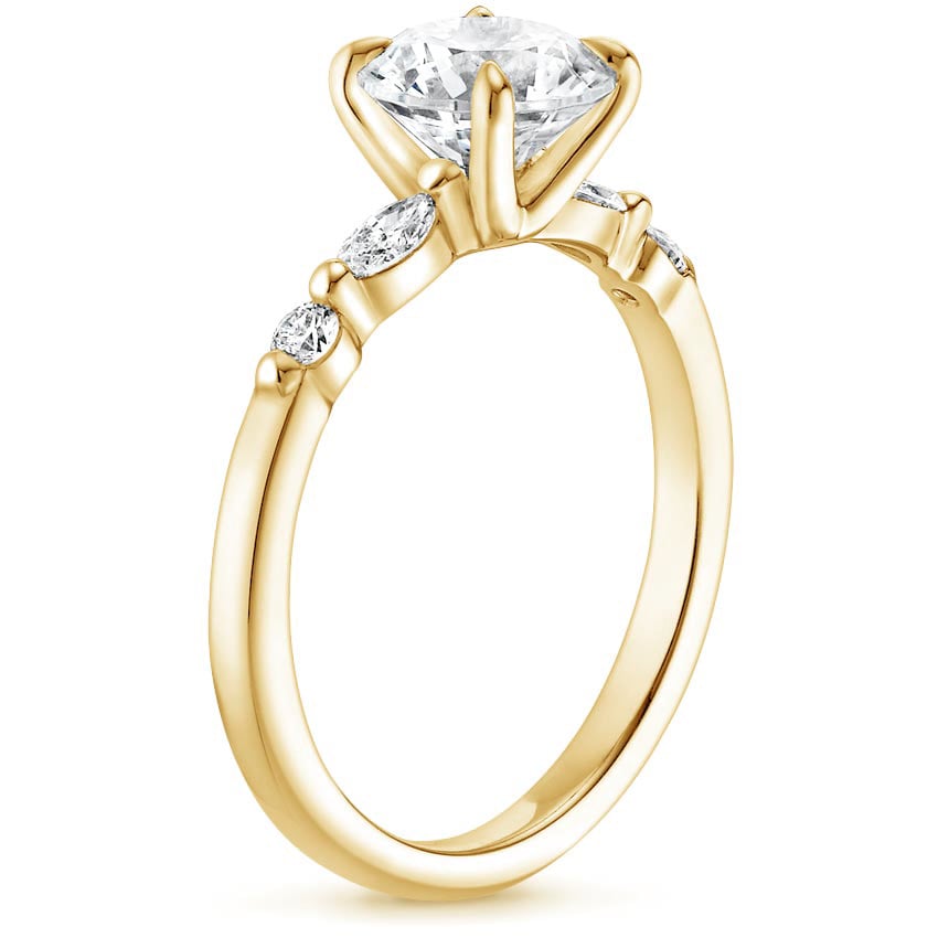 18K Yellow Gold Petite Versailles Diamond Ring (1/6 ct. tw.), large side view