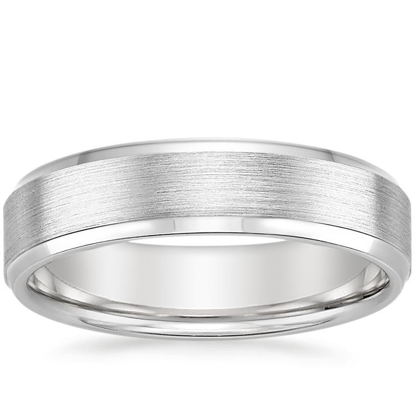 mens matte white gold wedding bands