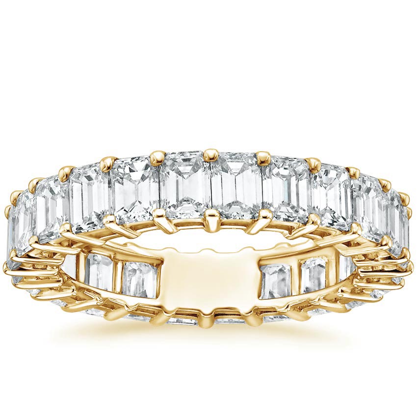 Yellow Gold Emerald Eternity Diamond Ring (4 ct. tw.)