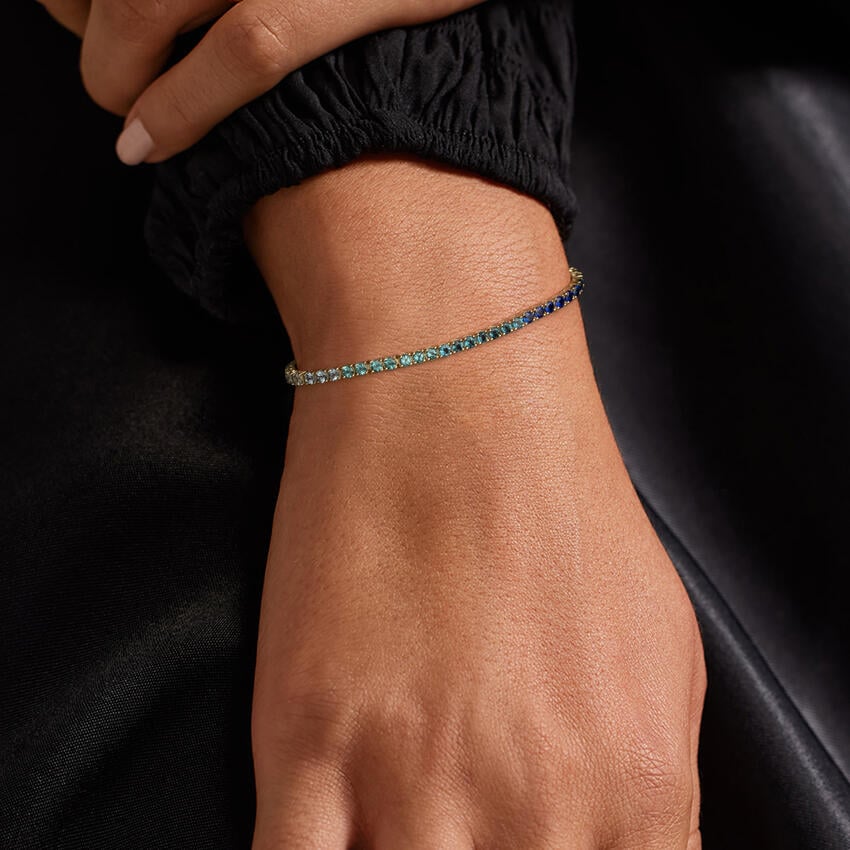 Coastal Ombre Gemstone Tennis Bracelet in 14K Yellow Gold