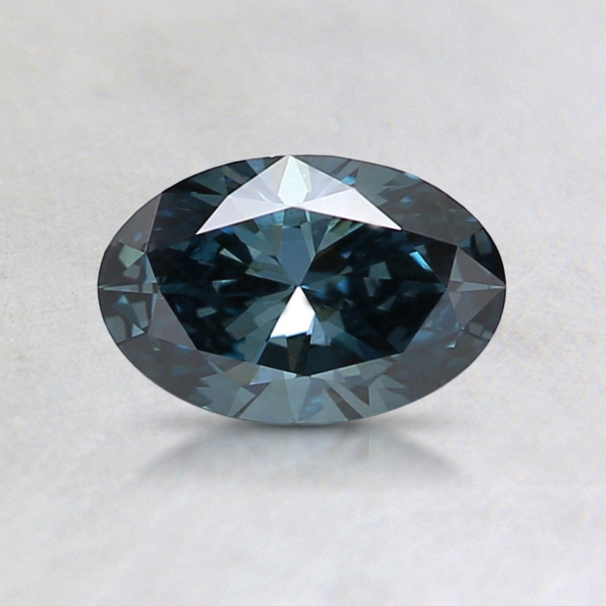 0.55 Ct. Fancy Dark Greenish Blue Oval Lab Grown Diamond