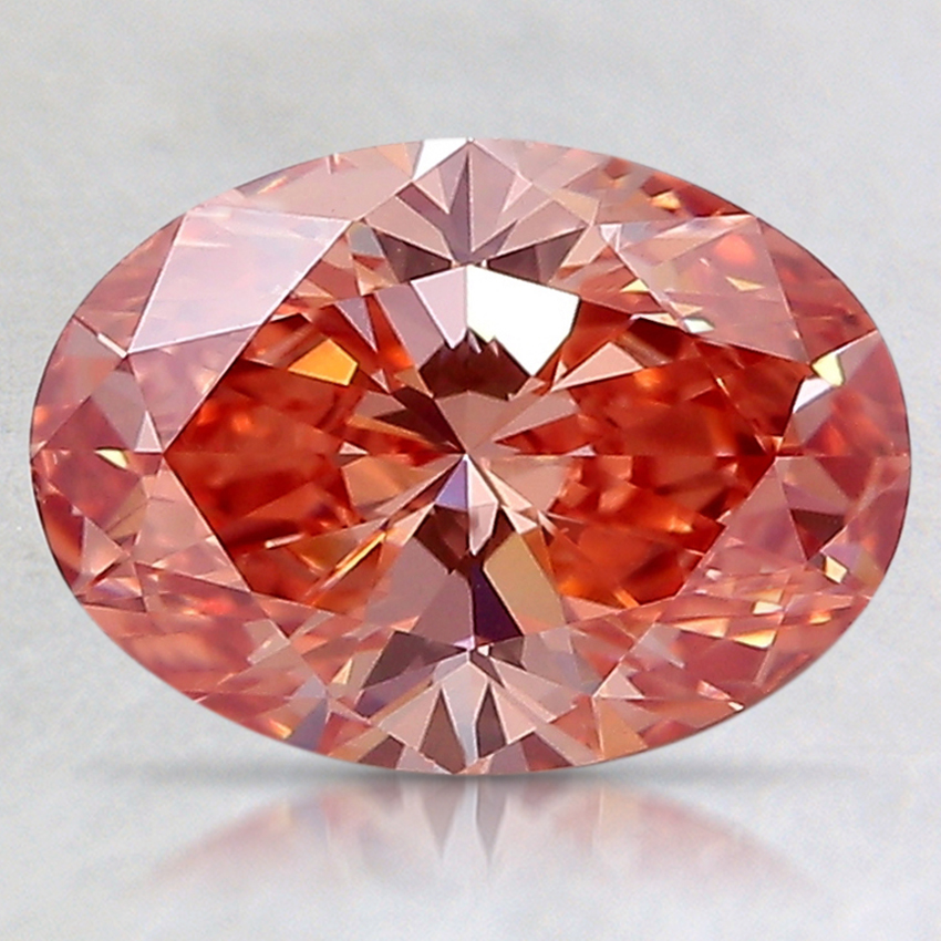 1.57 Ct. Fancy Vivid Pinkish Orange Oval Lab Created Diamond