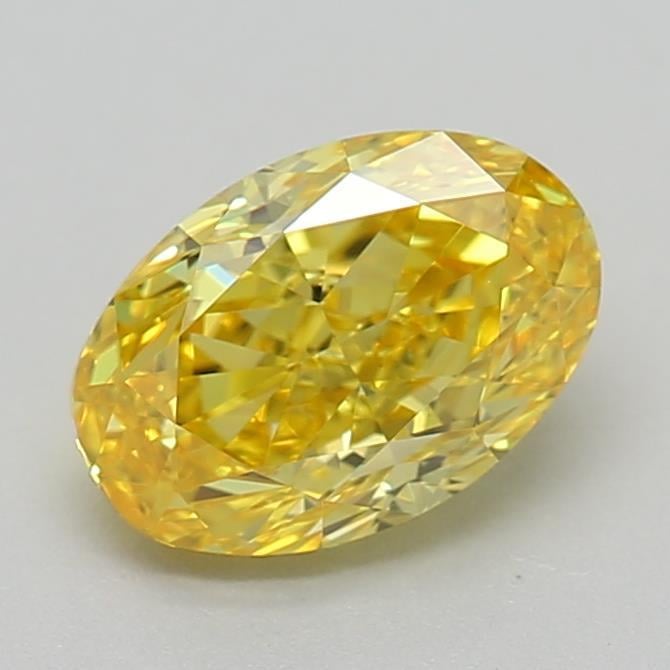 0.70 Ct. Fancy Vivid Yellow Oval Lab Grown Diamond