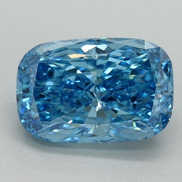 1.5 Ct. Fancy Vivid Blue Cushion Lab Grown Diamond