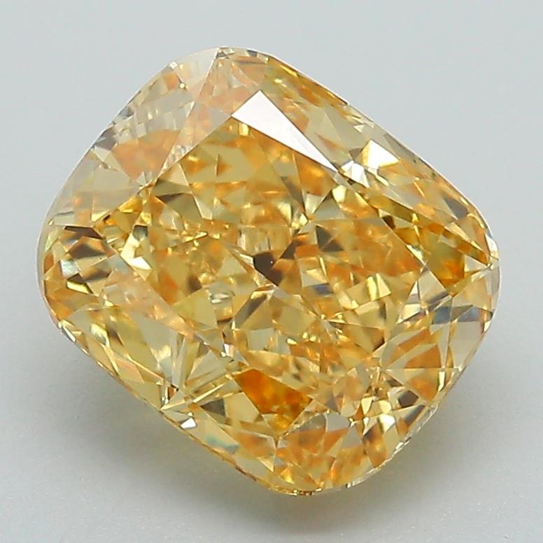3.00 Ct. Fancy Vivid Yellow Cushion Lab Grown Diamond