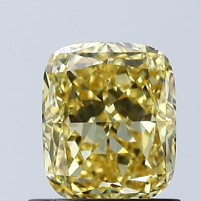 1.01 Ct. Fancy Vivid Yellow Cushion Lab Grown Diamond