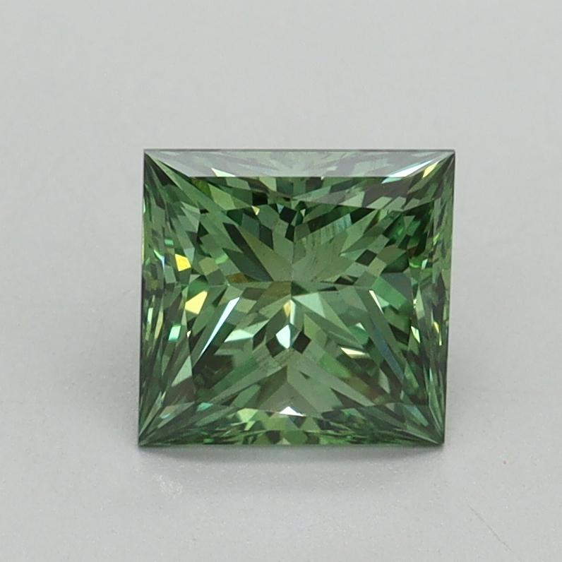 1.14 Ct. Fancy Vivid Green Princess Lab Grown Diamond
