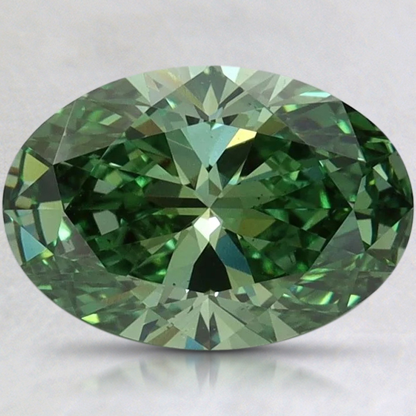 2.18 Ct. Fancy Vivid Pacific Green Oval Lab Grown Diamond