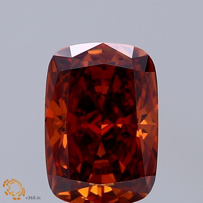 2.02 Ct. Fancy Vivid Orange Cushion Lab Grown Diamond