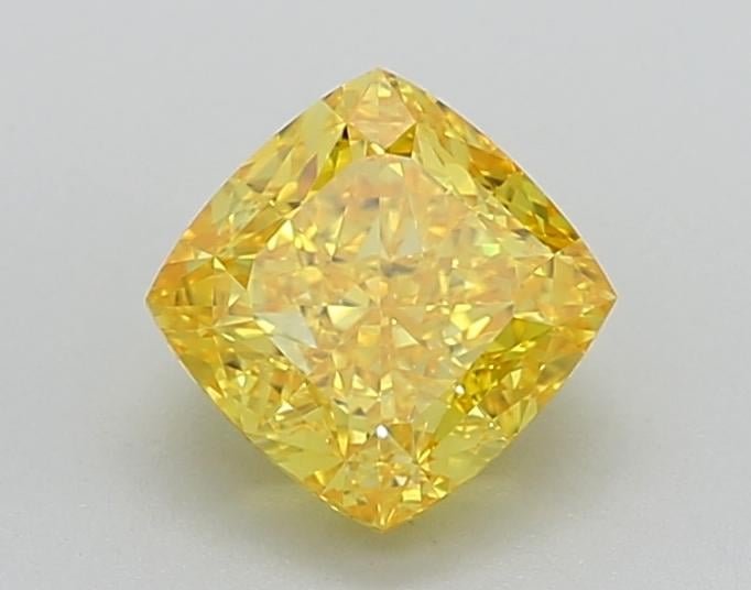 1.50 Ct. Fancy Vivid  Yellow Cushion Lab Grown Diamond