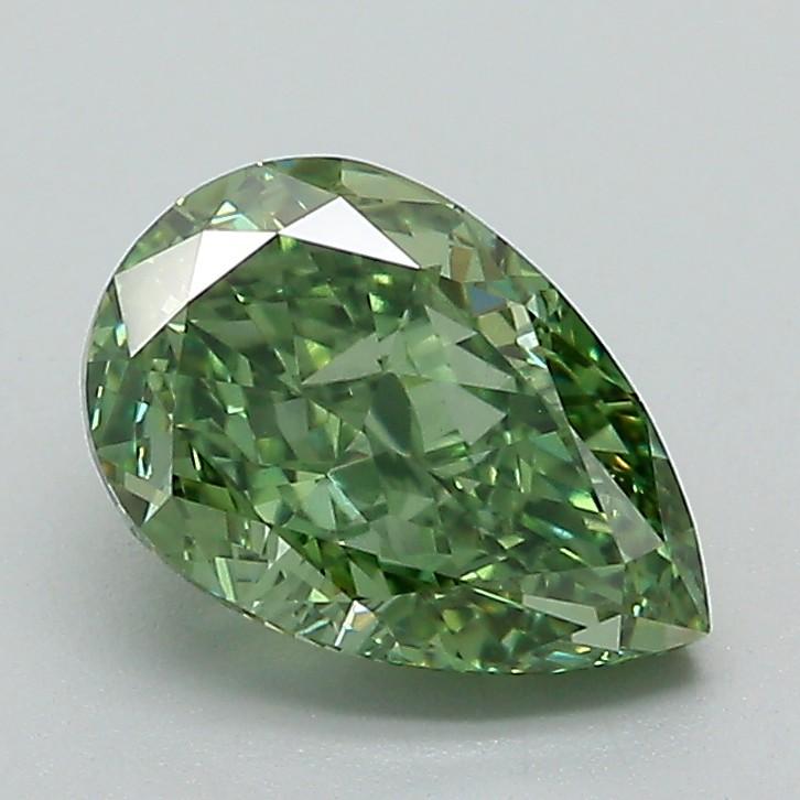 1.59 Ct. Fancy Vivid Green Pear Lab Grown Diamond