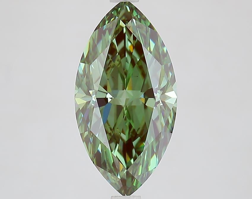 3.08 Ct. Fancy Vivid Green Marquise Lab Grown Diamond