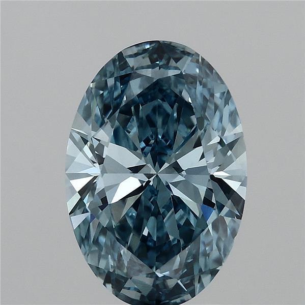 3.09 Ct. Fancy Vivid Blue Oval Lab Grown Diamond