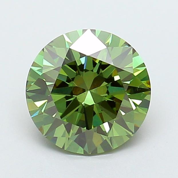 2.11 Ct. Fancy Vivid Green Round Lab Grown Diamond