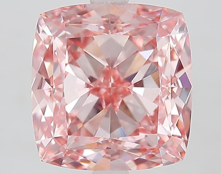 5.30 Ct. Fancy Vivid Pink Cushion Lab Grown Diamond