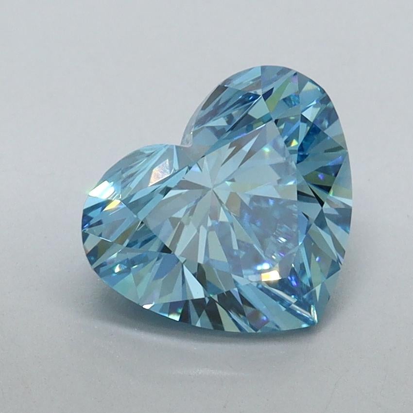 1.78 Ct. Fancy Vivid Malibu Blue Heart Lab Grown Diamond