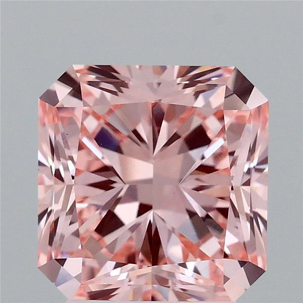 3.08 Ct. Fancy Intense  Pink Radiant Lab Grown Diamond