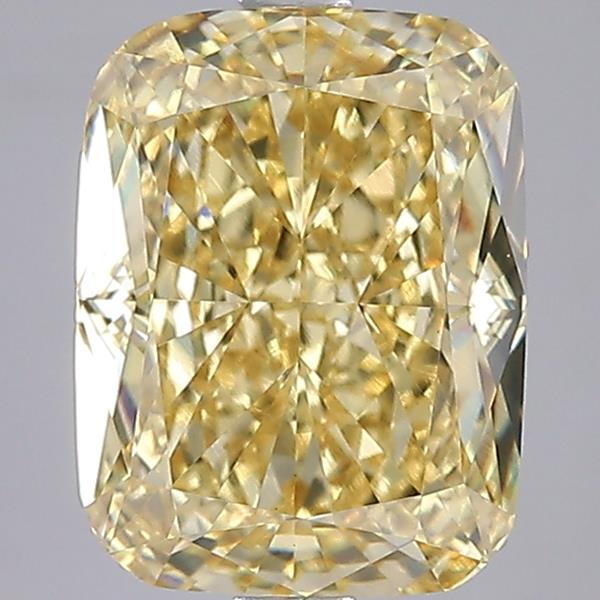 4.01 Ct. Fancy Intense Yellow Cushion Lab Grown Diamond