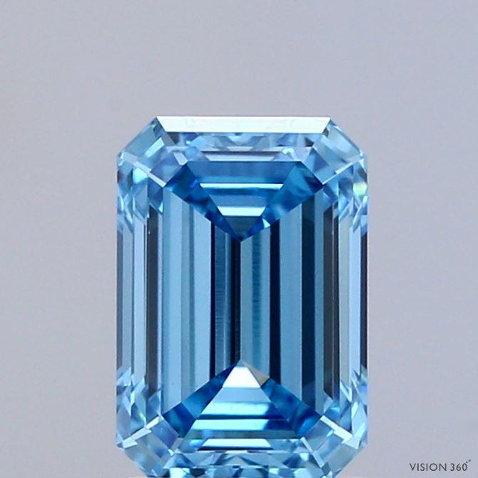 1.58 Ct. Fancy Vivid Blue Emerald Lab Grown Diamond