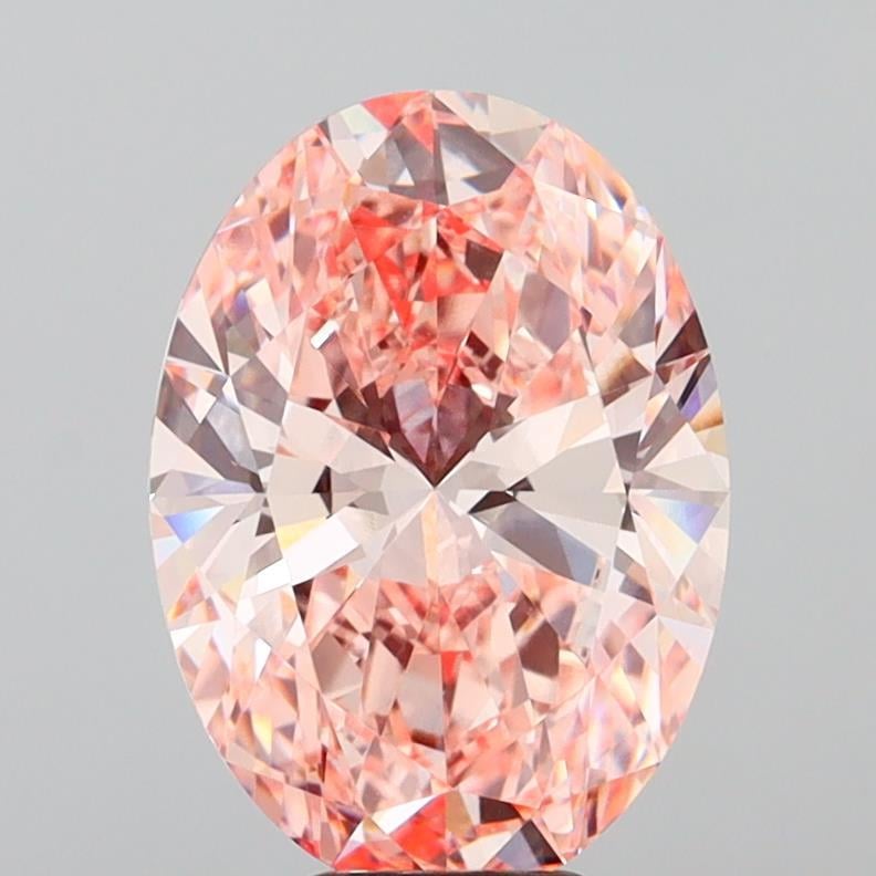 7.03 Ct. Fancy Vivid Pink Oval Lab Grown Diamond