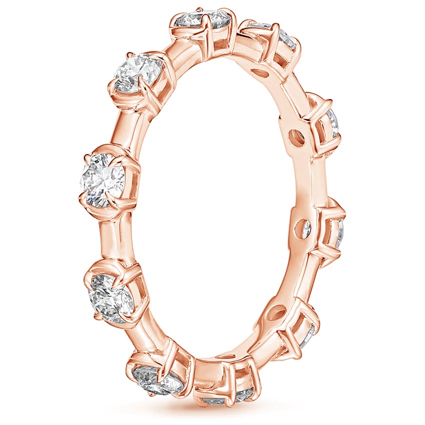 14K Rose Gold Jade Trau Cavetta Diamond Eternity Ring, large side view