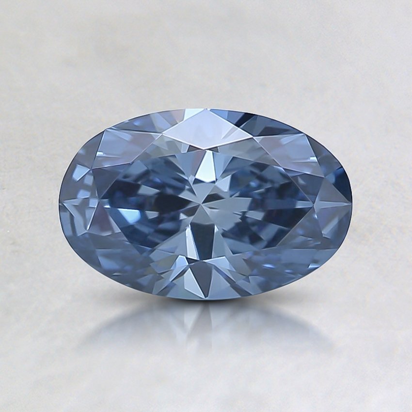 0.71 Ct. Fancy Intense Blue Oval Lab Grown Diamond
