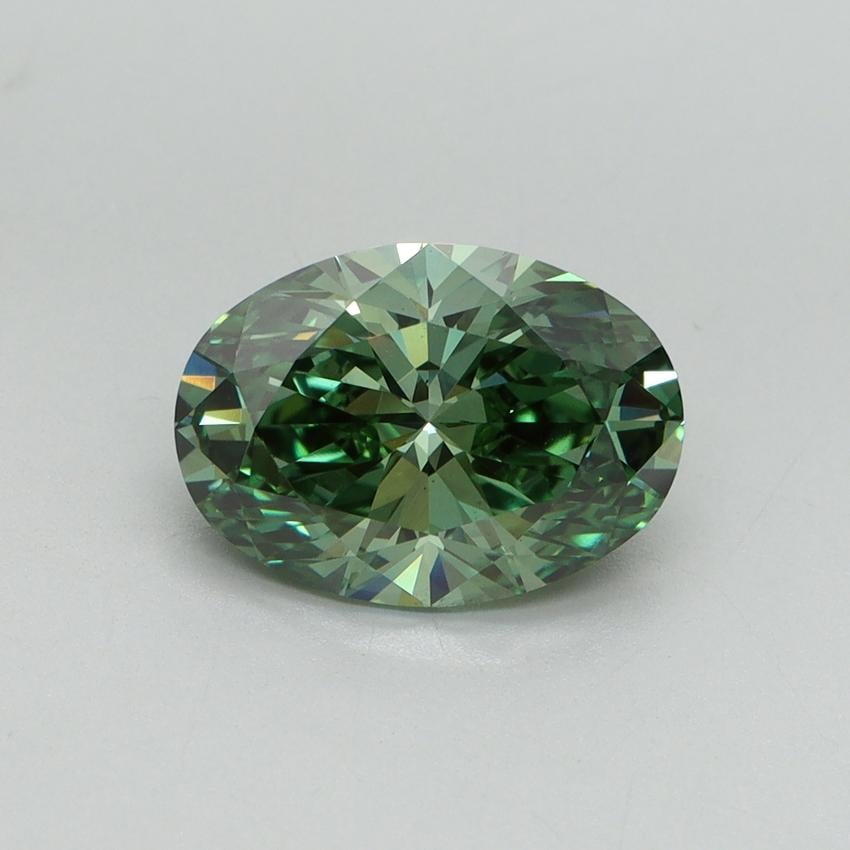 2.19 Ct. Fancy Vivid Green Oval Lab Grown Diamond