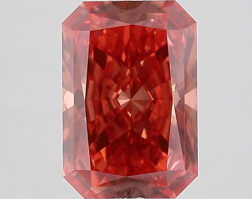3.06 Ct. Fancy Vivid Reddish Pink Radiant Lab Grown Diamond