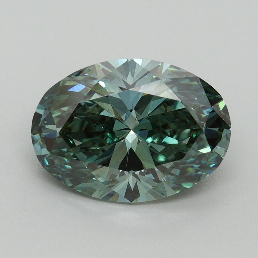 3.01 Ct. Fancy Vivid Green Oval Lab Grown Diamond