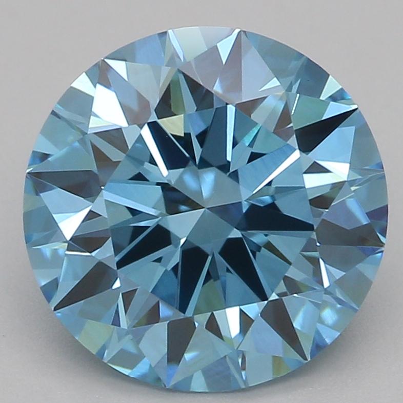 2.01 Ct. Fancy Vivid Blue Round Lab Grown Diamond