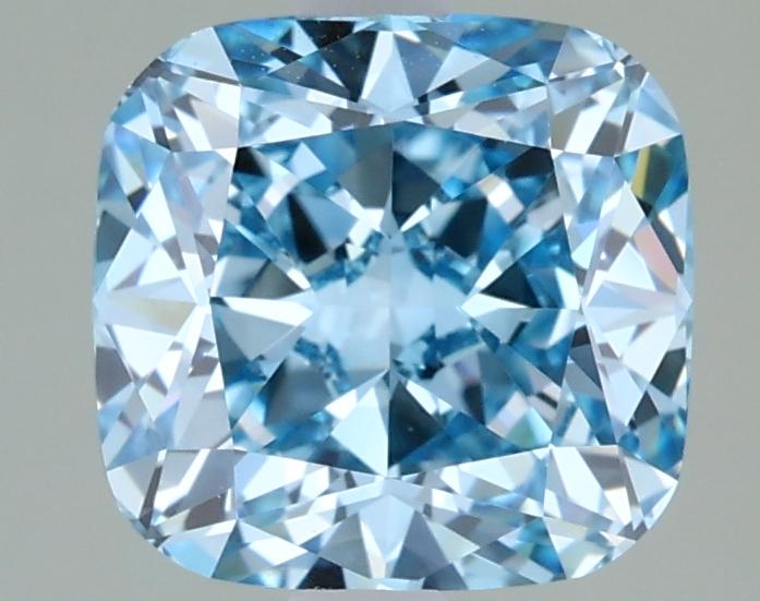 2.04 Ct. Fancy Vivid  Blue Cushion Lab Grown Diamond