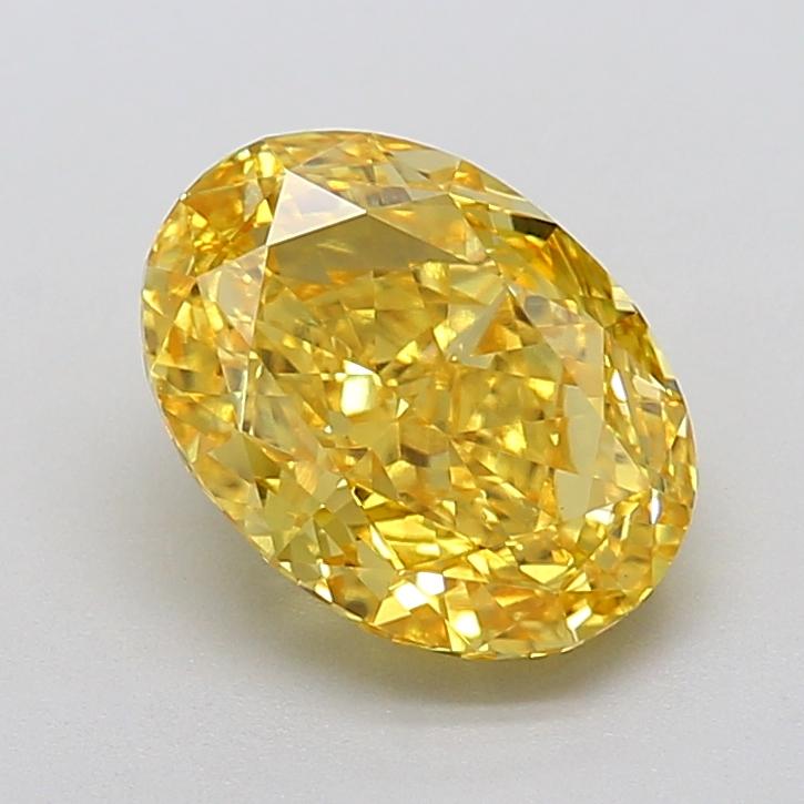 3.08 Ct. Fancy Vivid  Yellow Oval Lab Grown Diamond