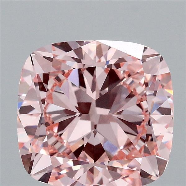 2.94 Ct. Fancy Intense  Pink Cushion Lab Grown Diamond
